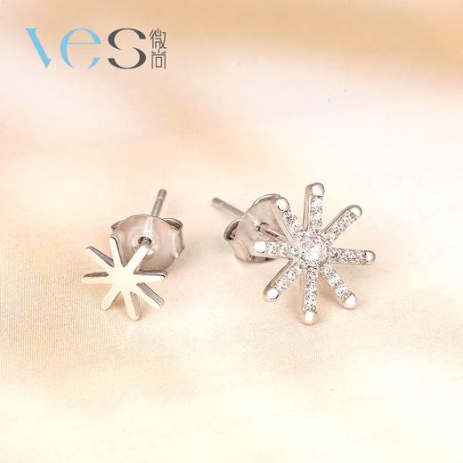 小众设计光芒银925不对称耳钉 商品图1