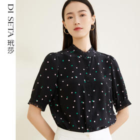 【100%桑蚕丝】玳莎波点印花衬衫夏小众设计感气质上衣  CB31107