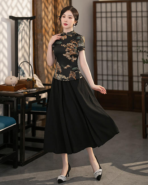 日常气质，老上海复古上衣大码中国风时尚旗袍套装ZA-3302 商品图4
