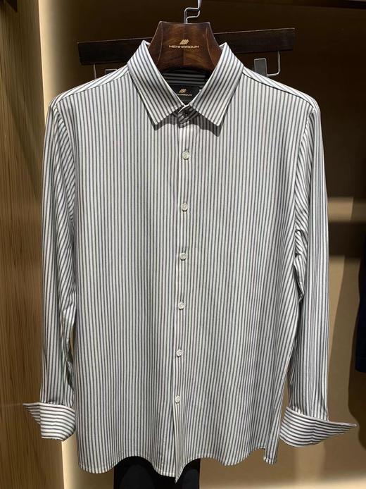 【4F】蔓哈顿时尚商务长袖竖条纹衬衫 商品图0
