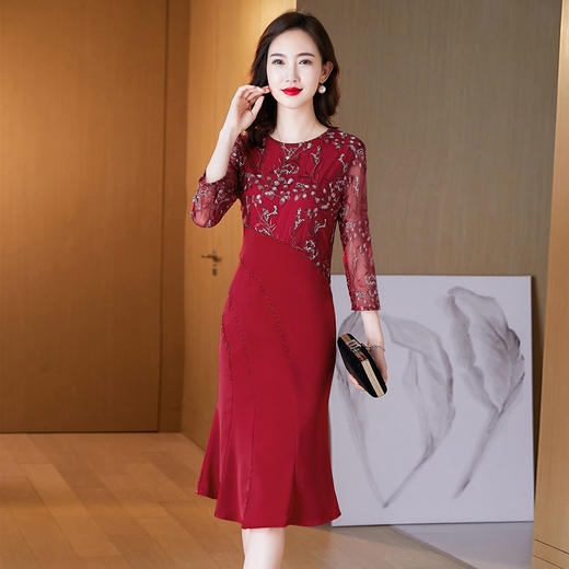 LC-2170高贵婚宴礼服连衣裙日常可穿喜婆婆时尚连衣裙 商品图1