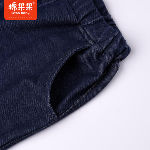 棉果果夏季男童纯棉针织中裤牛仔色柔软亲肤M212202222333 商品图4