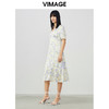 VIMAGE/纬漫纪春季新款法式气质V领泡泡袖连衣裙V1707332 商品缩略图1