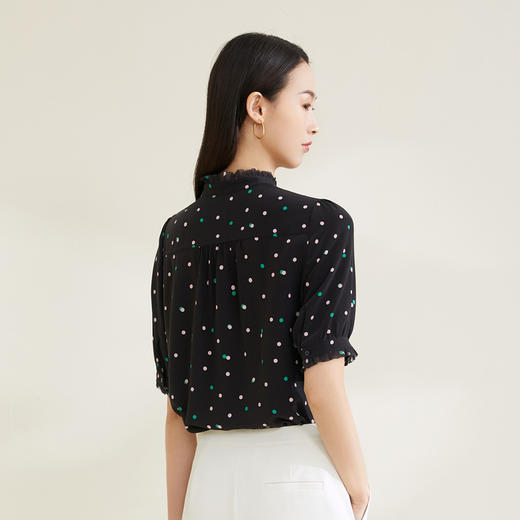 【100%桑蚕丝】玳莎波点印花衬衫夏小众设计感气质上衣  CB31107 商品图2