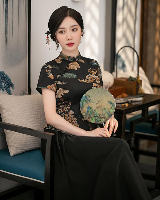 日常气质，老上海复古上衣大码中国风时尚旗袍套装ZA-3302 商品图1