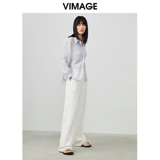 VIMAGE纬漫纪夏季新款简约时尚气质衬衫女衬衣女上衣V1709316 商品图1