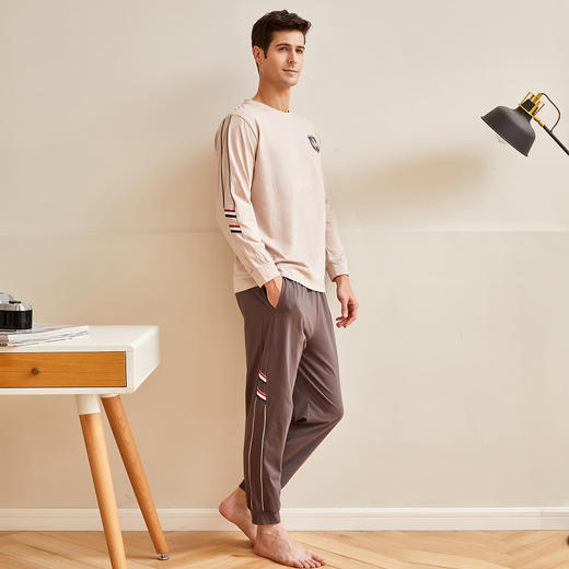 【针织纯棉系列】爱帝情侣长袖休闲家居服套装 商品图0