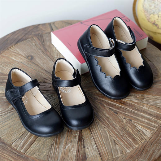 十六籽 经典港风款 女童柔软皮小皮鞋 百搭 牛皮+猪皮内里舞台鞋防滑 商品图0