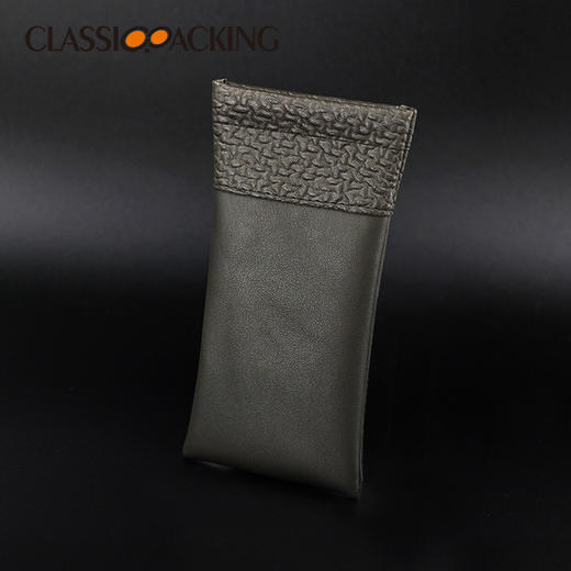 新款pvc皮革弹口眼镜袋个性便携随身眼镜包防尘防刮花眼镜收纳袋 商品图3