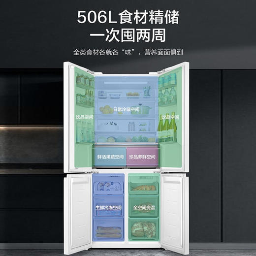【国博联名】海尔冰箱全空间保鲜 家用一级变频风冷无霜506升十字四开门多门超薄平隐式零嵌入白色变温冰箱 AI智净 皓玉白 BCD-506WGHTD14WYU1 商品图4