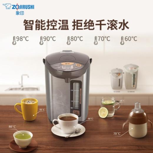 象印（ZO JIRUSHI）电水壶五段控温微电脑可定时 家用办公3L容量 CD-WDH30C-HM(灰色) 商品图1