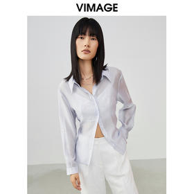 VIMAGE纬漫纪夏季新款简约时尚气质衬衫女衬衣女上衣V1709316