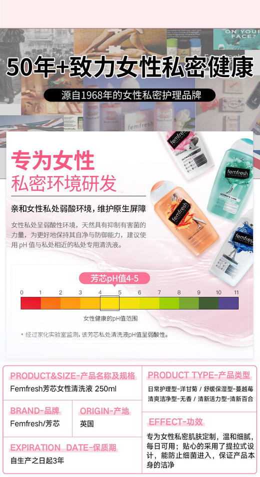 澳洲femfresh芳芯私处洗护液私处清洗250ml 商品图9