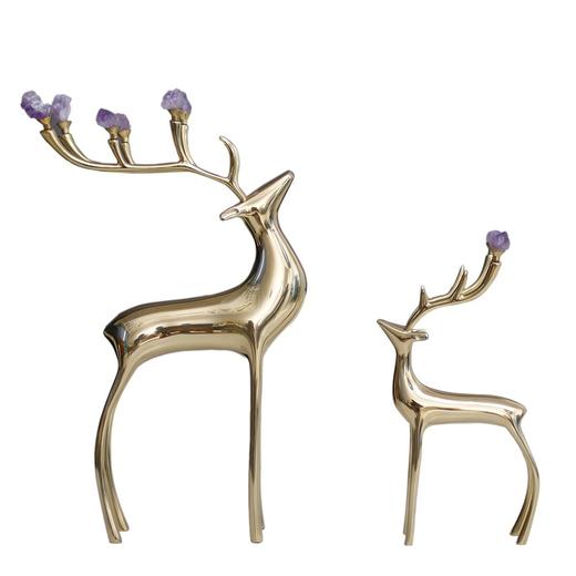 纯铜紫水晶对鹿 商品图4