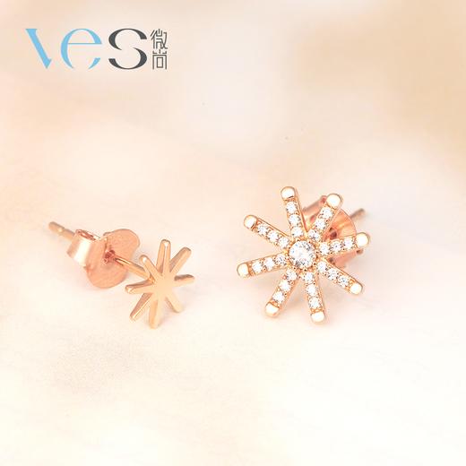 小众设计光芒银925不对称耳钉 商品图2