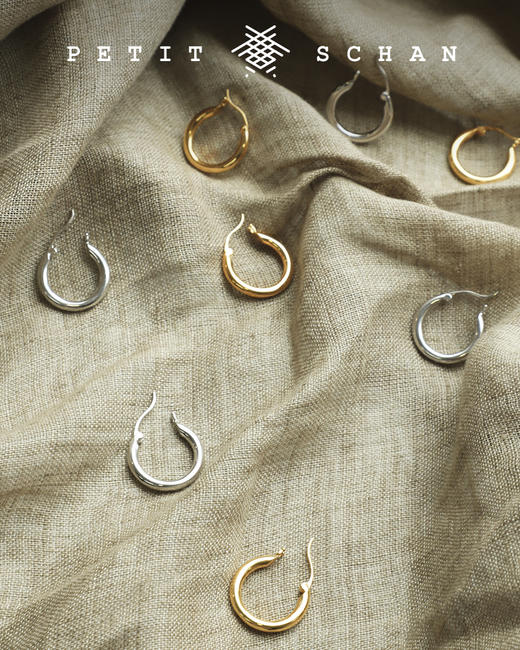 【经典款】PETIT SCHAN小闪 JEW#003 Circle Schan 闪圈圈 925纯银镀18K金 素圈耳环 商品图6