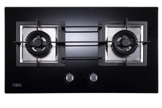 万家乐天然气玻璃面板家用嵌入式双眼燃气灶JZT-QJ15B(W) 商品图0
