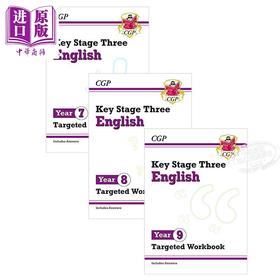 预售 New KS3 English Year 7-9 Targeted Workbook含答案 CGP英语初中练习册3册