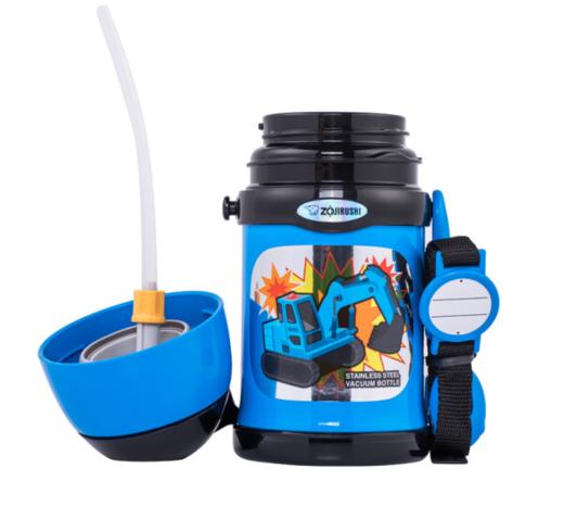 象印（ZO JIRUSHI）进口304不锈钢保温杯 真空双盖保温瓶儿童吸管杯保温瓶水杯 SC-ZT45-AZ 450ml 商品图3