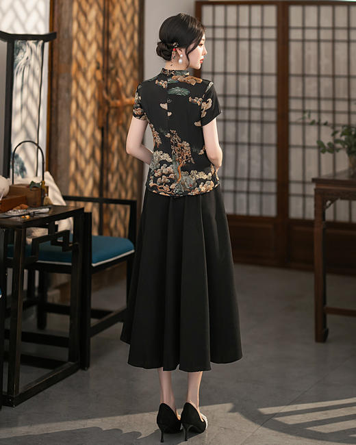 日常气质，老上海复古上衣大码中国风时尚旗袍套装ZA-3302 商品图3