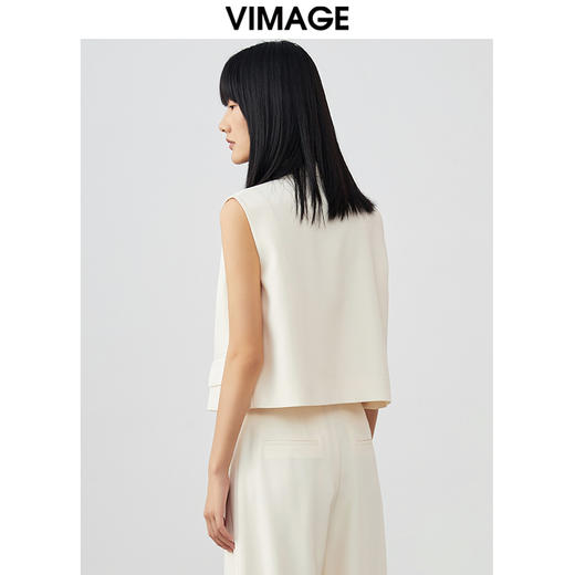 VIMAGE纬漫纪春季新款时尚百搭马甲干练修身西装马夹女外套V1713305 商品图4