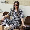 oldcolour2022春夏新品休闲气质格子短袖短外套女BO21041020B 商品缩略图4