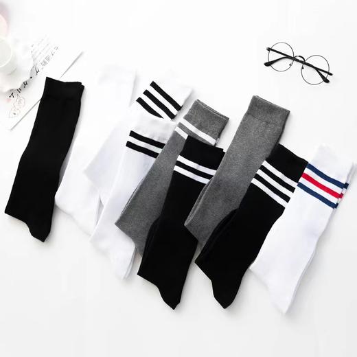 【3双】女士小腿袜 纯色百搭学院风素色堆堆袜 黑色长筒街头潮流半高筒袜 商品图0