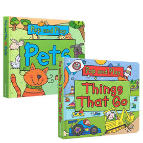 英文原版一起玩一起学Pop And Play Zoo Animals/Under The Sea/Things That Go/Pets STEM科普亲子互动启蒙立体纸板玩玩书