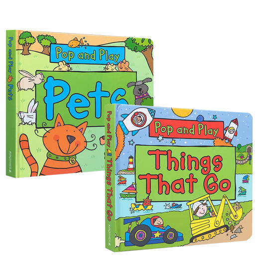 英文原版一起玩一起学Pop And Play Zoo Animals/Under The Sea/Things That Go/Pets STEM科普亲子互动启蒙立体纸板玩玩书 商品图0