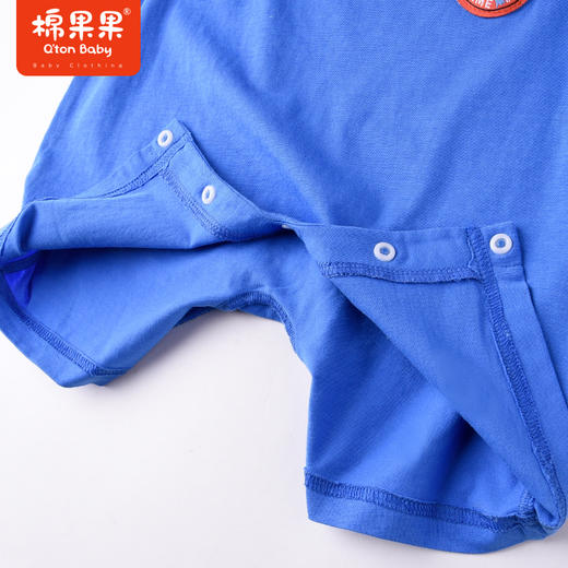 棉果果夏季男童纯棉假两件短袖连体衣运动休闲风M212727222344 商品图3