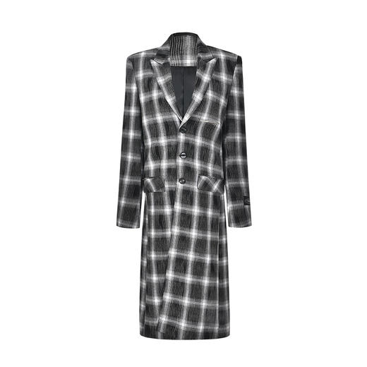 NUTH 秋冬格子毛呢宽松大衣外套 商品图3