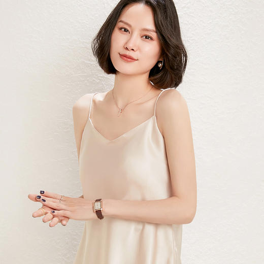 馥迦性感优雅V领仿真丝吊带 J-105 商品图8