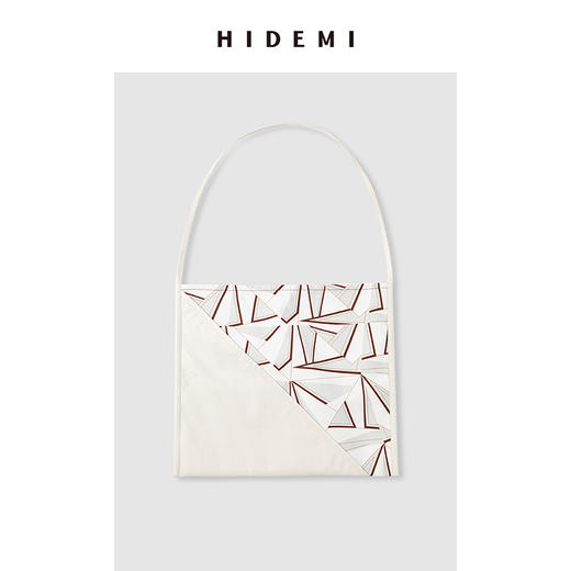HIDEMI 红白几何印花拼皮背包 商品图4