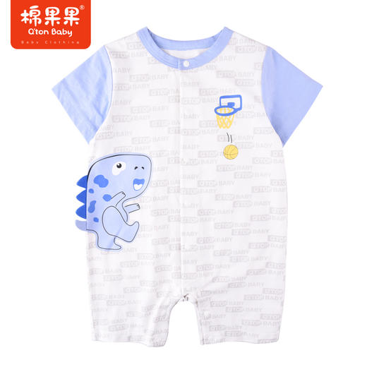 棉果果夏季男童纯棉对开短袖连体衣M212722222280 商品图2