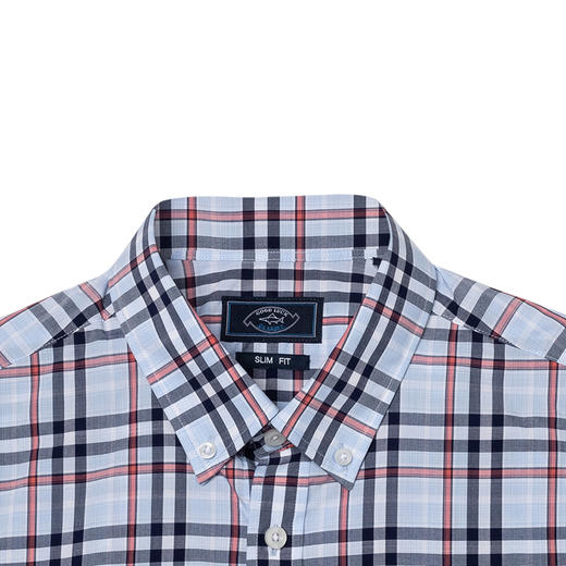 GOOD LUCK/德鲨经典格纹亲肤柔软舒适短袖衬衫LY11416-858 商品图5