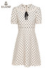 ELAND衣恋2浪漫淑女娃娃领优雅复古波点连衣裙女EEOWC24H6M 商品缩略图4