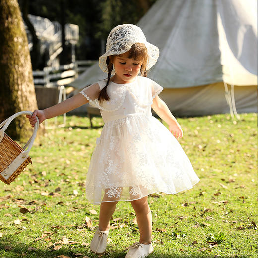 棉果果夏季女童披肩绣花网纱连衣裙（没有皇冠小发饰哦~）M222701422303 商品图0