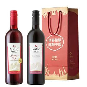 建发酒业 美国原瓶进口红酒 嘉露家族庄园夏日红仙粉黛葡萄酒双支组合装 750ml *2微醺果酒 仙粉黛+夏日