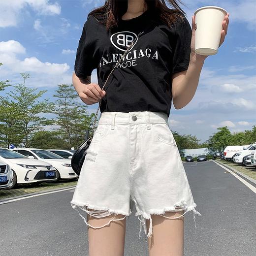 【AHEY+JEANS】女士高腰显瘦破洞牛仔裤 商品图4