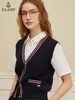 ELAND衣恋青春时尚撞色V领学院风针织马甲女EEVKC23H2B 商品缩略图3