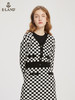 ELAND衣恋温柔甜美撞色格子软糯短款针织开衫女EECKC23H4B 商品缩略图0