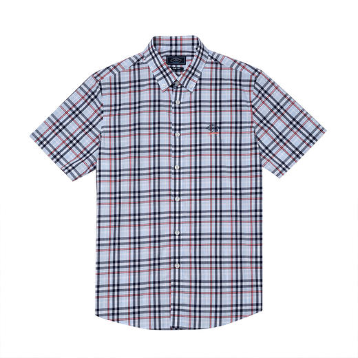 GOOD LUCK/德鲨经典格纹亲肤柔软舒适短袖衬衫LY11416-858 商品图4