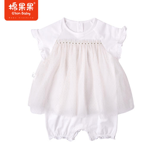 棉果果夏季女童纯棉网纱短袖连体衣M222727222262 商品图0