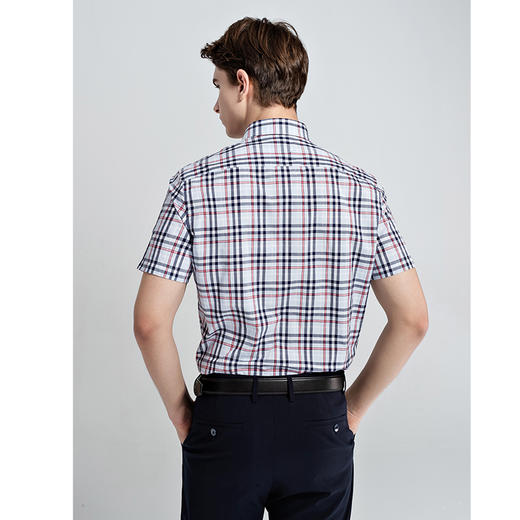 GOOD LUCK/德鲨经典格纹亲肤柔软舒适短袖衬衫LY11416-858 商品图3