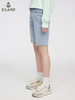 ELAND衣恋2022年春季新款潮酷个性美式设计感剪边破洞牛仔短裤女EETJC23Q2N 商品缩略图1