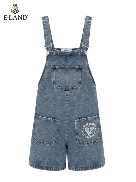 ELAND衣恋小个子俏皮可爱减龄显瘦背带牛仔短裤女EETJC24H2M 商品图3