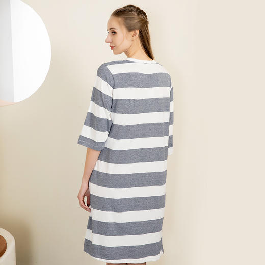 I'd爱帝女士纯棉睡裙中袖可外穿过膝长裙 商品图5