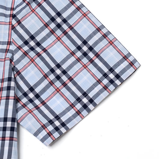 GOOD LUCK/德鲨经典格纹亲肤柔软舒适短袖衬衫LY11416-858 商品图9