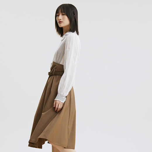 谜底2022夏季新款复古浪漫假两件收腰灯笼袖连衣裙225ML6073 商品图1