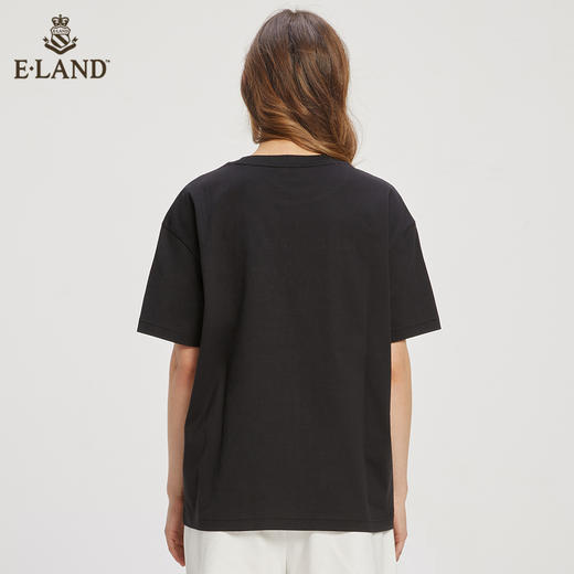 ELAND衣恋2022年春季新款简约纯色宽松休闲设计感时尚柯基T恤女EERAC24E2M 商品图3